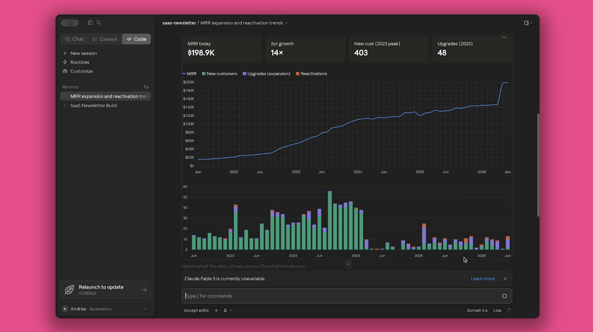 Baremetrics MCP in Claude Code [Desktop]