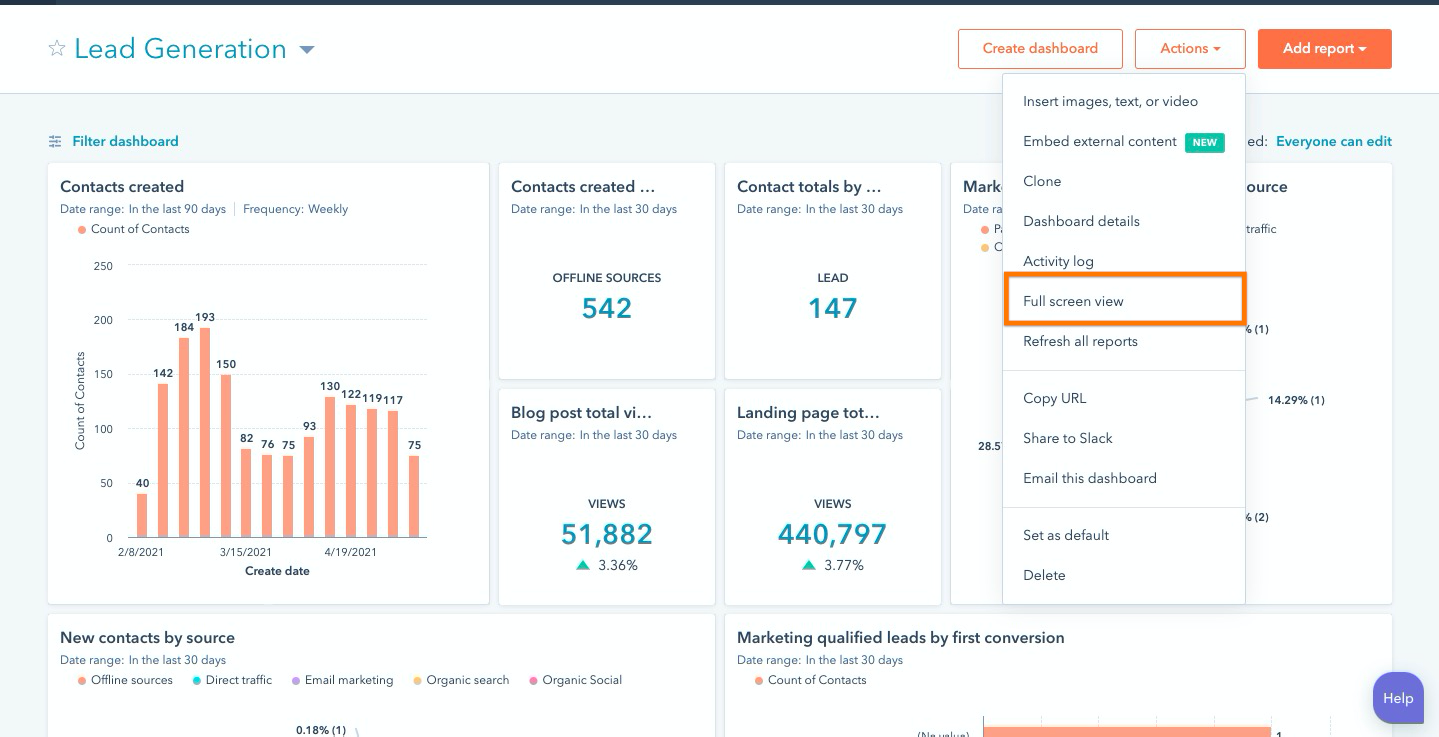 HubSpot Dashboard