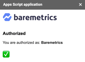 baremetrics google sheets integration authorize
