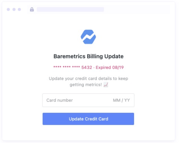 Baremetrics Recover- Credit Card Form