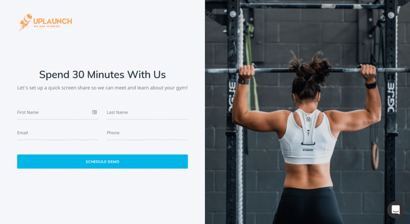 Activation model example: Uplaunch demo page