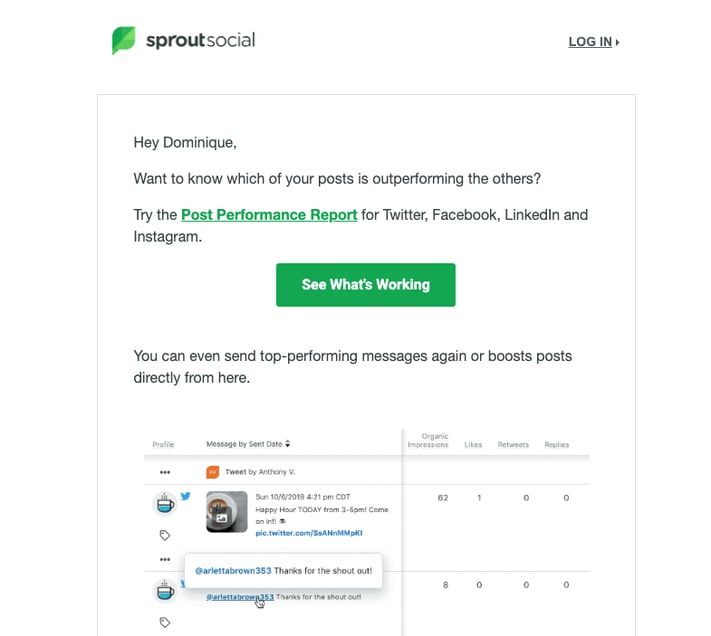 sprout social welcome email 3