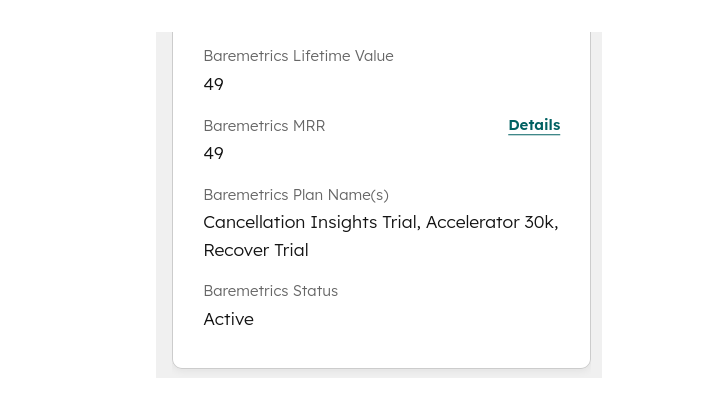 Baremetrics Attributes